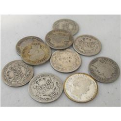 Lot of Barber Dimes (10)