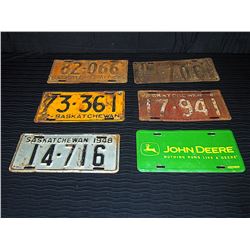 (6) Assorted License Plates