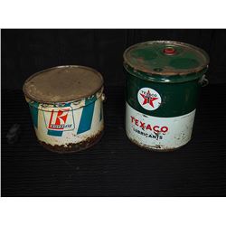 Texaco 35 Pound Pail With Lid & Royalite 25 Pound Grease Pail