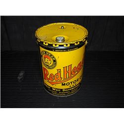 Red Head Motor Oil 5 Imperial Gallon Pail With Lid
