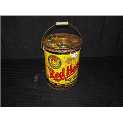 Red Head Motor Oil 5 Imperial Gallon Pail With Lid