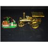 Image 1 : Functional Brass Steam Roller Model w/ Tin Belt Driven Water Pump