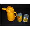 Image 2 : (2) Shell Tins (Rimula with Contents) & Plastic Shell Oil Pourer