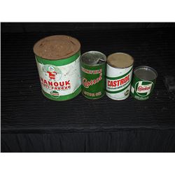 (4) Castrol Empty Tins