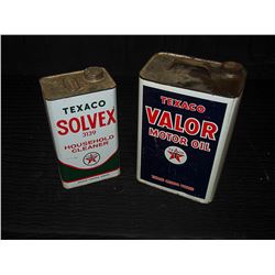 Texaco Solvex & Texaco Valor Tins