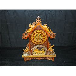 Wooden Scrollwork Mantle Clockbody