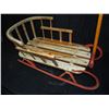 Image 2 : Vintage Wooden Childs Sleigh w/Metal Runners