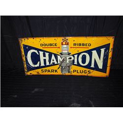 Original Champion Embossed Tin Sign