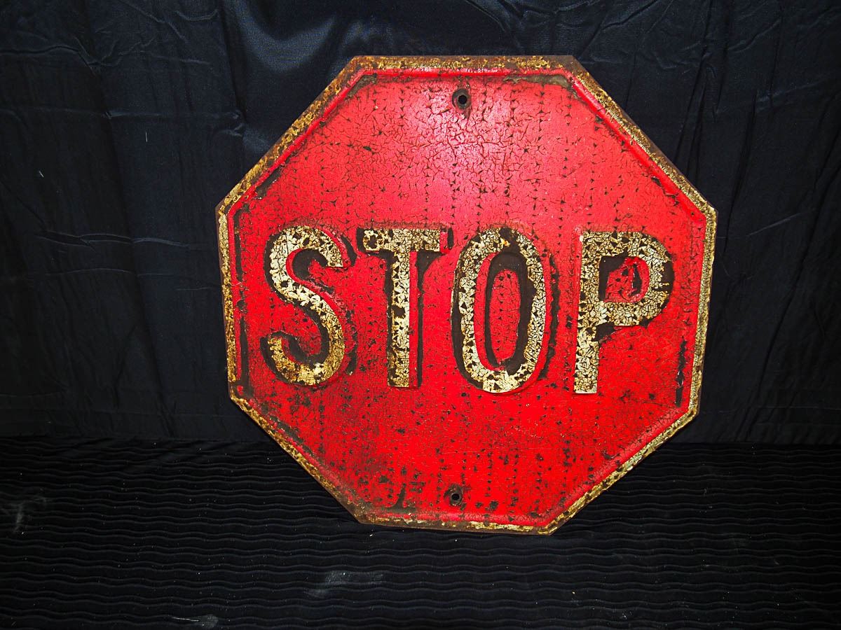 Original Embossed Metal Stop Sign