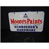 Image 1 : Moore's Paints Double Sided Porcelain Sign