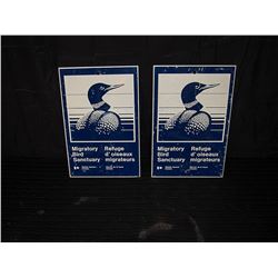 (2) Migratory Bird Single Sided Tin Signs