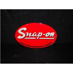 Snap On Tools Embossed Oval Single Sided Tin Sign