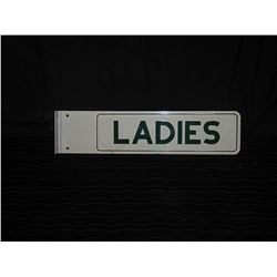 Porcelain “Ladies” Washroom Flange Double Sided Service Station Sign