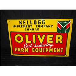 Original Oliver Farm Equipment Single Sided Painted Tin Sign
