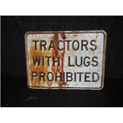 Heavy Embossed Tractor Lug Single Sided Metal Sign