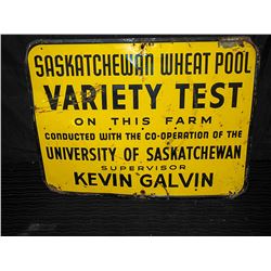 Saskatchewan Wheat Pool Single Sided Tin Sign