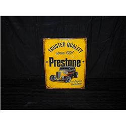 Prestone Single Sided Tin Sign