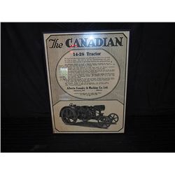 Framed Canadian 18-28 Tractor Advertising Sign