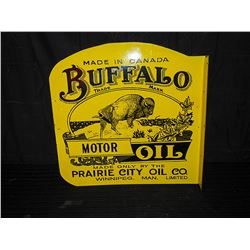 Buffalo Double Sided Flange Porcelain Fantasy Sign