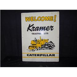 Original Wooden Kramer Tractor Caterpillar Sign