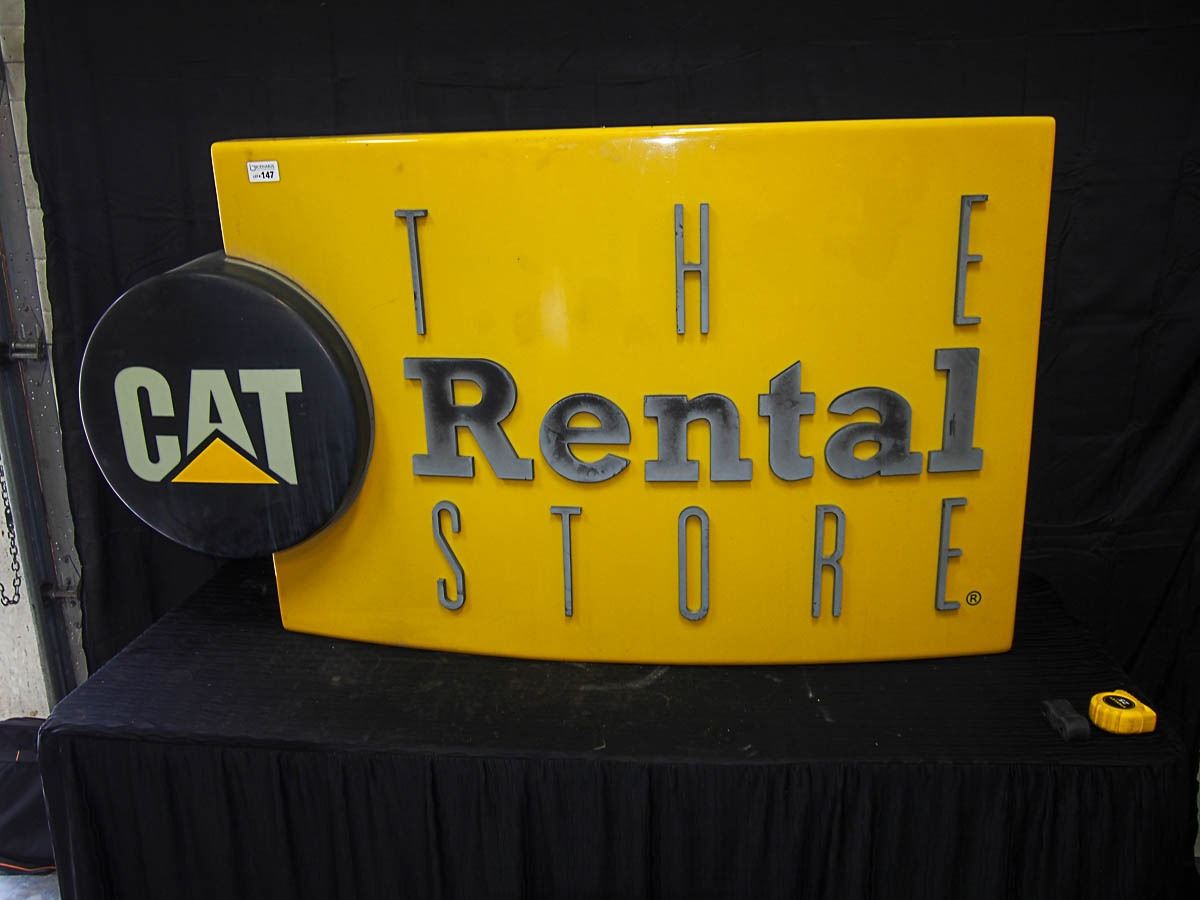 Video Store Rental Sign Large Plastic Caterpillar Rental Store Sign
