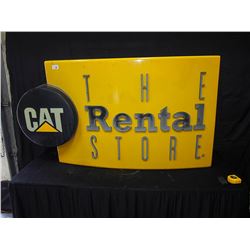 Large Plastic Caterpillar Rental Store Sign