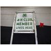 Image 2 : 4-H Double Sided Metal Sign with Stand
