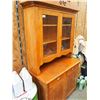 Image 1 : Maple Wooden Pantry Cupboard w/ Glass Doors