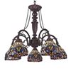 Image 2 : Tiffany-style 5 Light Victorian Large Chandelier 27" Wide