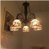 Image 3 : Tiffany-style 5 Light Victorian Large Chandelier 27" Wide