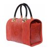 Image 1 : EMMA Boston-Style bag Alligator Patterned Calf Leather