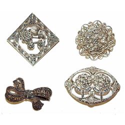 Grouping Of Circa 1920 Marcasite Brooches