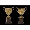 Pair of Gilt Bronze Marble Mounted Cups