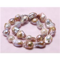 12-13mm Champagne to Lavender Freshwater Baroque Pearls 18" Necklace