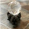 Image 2 : Quartz Crystal Gazing Sphere Ball, Speak, See, Hear No Evil Monkey Pewter Stand