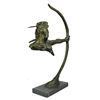 Image 1 : MOHAWK ARCHER Abstract Native American Bronze Bust Sculpture 29" x 23"