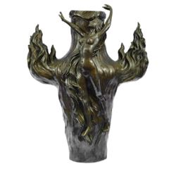 Genuine Bronze Metal Statue Nude Lady Girl Water Jug Vase Sculpture Statue Gift
