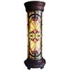 Tiffany-glass 2 Light Victorian Pedestal Light Fixture 30" Tall