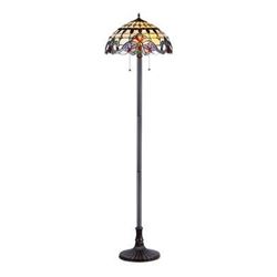 "COOPER" Tiffany-style Victorian 2 Light Floor Lamp 18" Shade