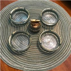 Green Wedgwood Set, Jeanette Hellenic Grecian Classic Glass Ashtray Coasters & Jasperware Lighter