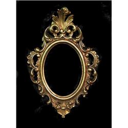Vintage Italian Florentine Embellished Oval Picture Frame Gilded, Ornate With French-inspired Design