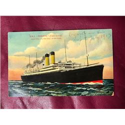 R.M.S. Adriatic White Star Line 1913 Oceanliner Postcard