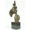 Image 2 : SILENCE Abstract Bronze Mask Sculpture 18" x 8"
