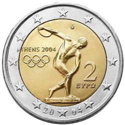 Greece Greek Athens 2004 Olympic Games 2 Euro Commemorative Coin