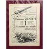 1920's Magazine Advertisement, Zenith Carburateur, Vintage Race Car, Aeorplane