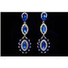 Royal Blue Czech Crystal & Rhinestone Chandelier Drop Earrings