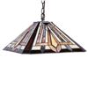 Image 2 : "DENTON" Tiffany-style 2 Light Mission Hanging Pendant Fixture 16"