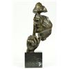 Image 1 : SILENCE Abstract Bronze Mask Sculpture 18" x 8"