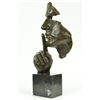 Image 2 : SILENCE Abstract Bronze Mask Sculpture 18" x 8"