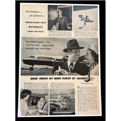 1950 Douglas DC-6 Airliner 30th Anniversary Magazine Ad